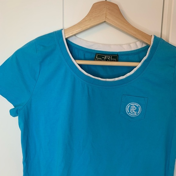 Blue Ralph Lauren Cotton T-Shirt with tiny front pocket - Picture 5 of 5
